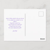 Mermaid Riding a Dolphin under Zee Dank u Briefkaart (Achterkant)