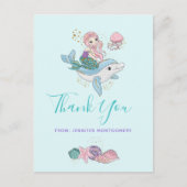 Mermaid Riding a Dolphin under Zee Dank u Briefkaart (Voorkant)