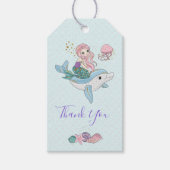 Mermaid Riding a Dolphin under Zee Dank u Cadeaulabel (Voorkant)