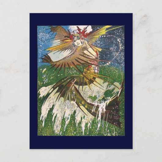 Mermaid Riding a Wave Briefkaart (Voorkant)