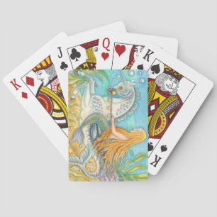 Mermaid Riding Merhorse Unicorn DECK CARDS Pokerkaarten