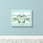 Mermaid Riding Zee Serpent Thunder_Cove Canvas Afdruk (Insitu (Houten vloer))