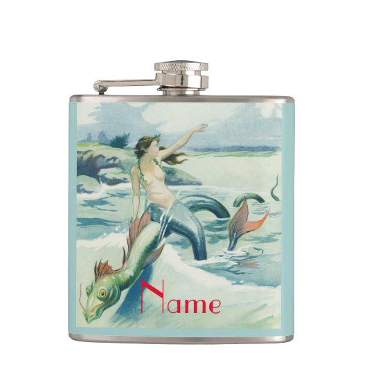 Mermaid Riding Zee Serpent Thunder_Cove Heupfles (Voorkant)