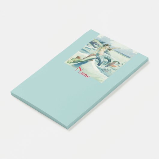 Mermaid Riding Zee Serpent Thunder_Cove Post-it® Notes (Schuin)