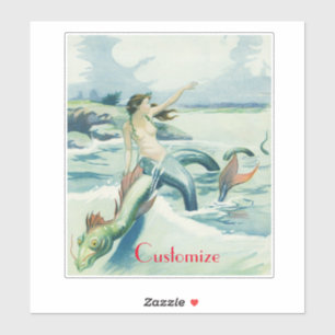 Mermaid Riding Zee Serpent Thunder_Cove Sticker