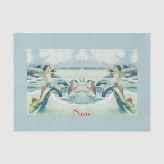 Mermaid Riding Zee Serpent Thunder_Cove Tissuepapier (Voorkant)