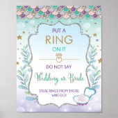 Mermaid Ring Game Wedding of Bride Vrijgezellenfee Poster (Voorkant)
