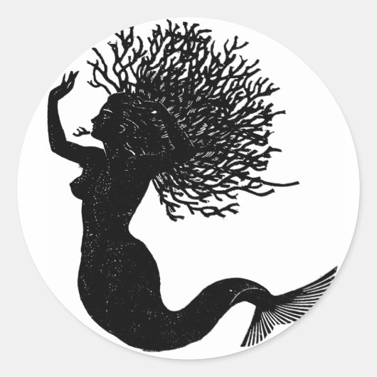 Mermaid Ronde Sticker (Voorkant)