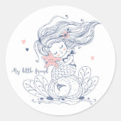 Mermaid Round Sticker (Voorkant)