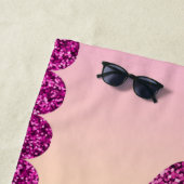 Mermaid roze glitter strandlaken (In situ)