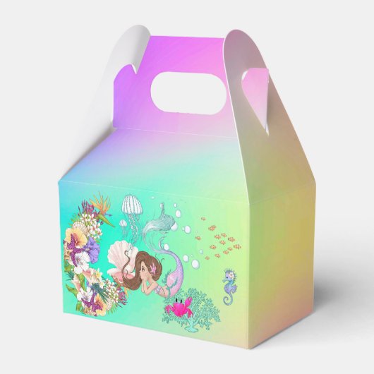 Mermaid roze Starfish Pink Cute Bedankdoosjes (Achterkant)