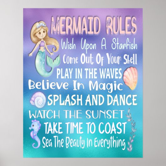 Mermaid Rules Wall Art - Poster 16x20 (Devant)