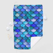 Mermaid scale patroon blue paarse turquoise golfhanddoek (Insitu)