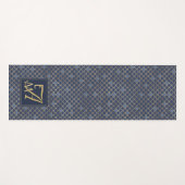 Mermaid Scales Monogram Navy Blue Gold Home Decor Yogamat (Voorkant (horizontaal))