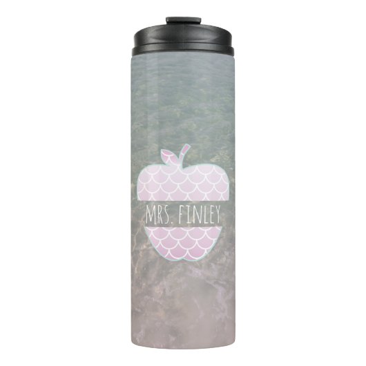 Mermaid Scales Ocean Personalized Teacher Thermosbeker (Voorkant)