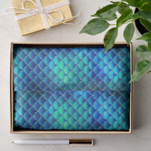 Mermaid Scales Pattern Blue ID600 Tissuepapier