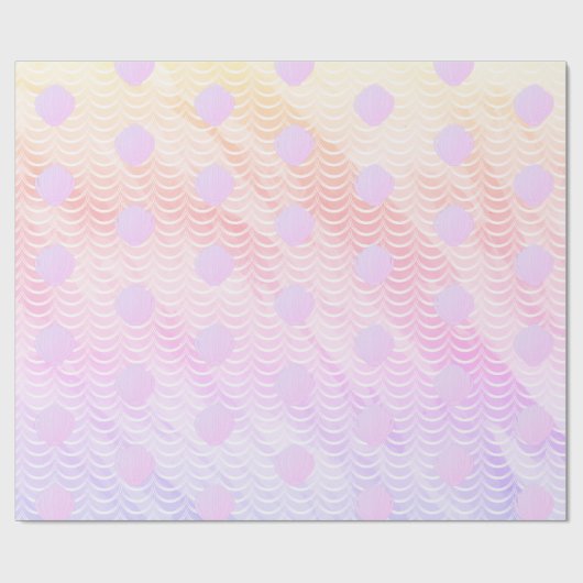 Mermaid Scales Seashells Waterverf Patroon Cadeaupapier (Vlak)