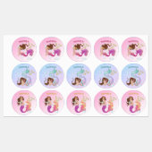 Mermaid School roze Blue Cute Personal Labels (Vel)