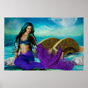 Mermaid Seasons Series "McBeth" WINTER Art Poster