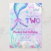 Mermaid Second Two Birthday Party Invitation (Devant)