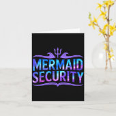 Mermaid Security Funny Dad Father Daughter Birthda Kaart (Gele Bloem)