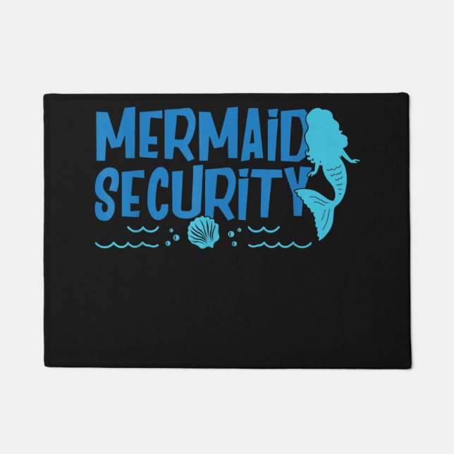 Mermaid Security - Funny Swimming Gift Deurmat (Voorkant)
