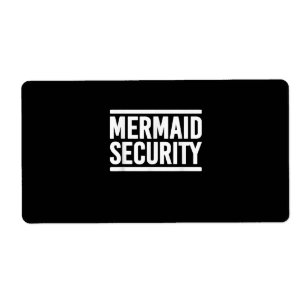 Mermaid Security Funny Swimming Lessen Etiket