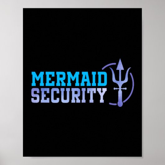 Mermaid Security Halloween Costume Dad Men Boy Poster (Voorkant)