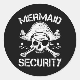 Mermaid Security Pirate Matching Family Party Ronde Sticker