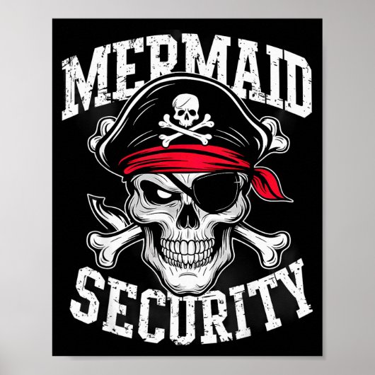 Mermaid Security Rate Dad Brother Halloween  Poster (Voorkant)