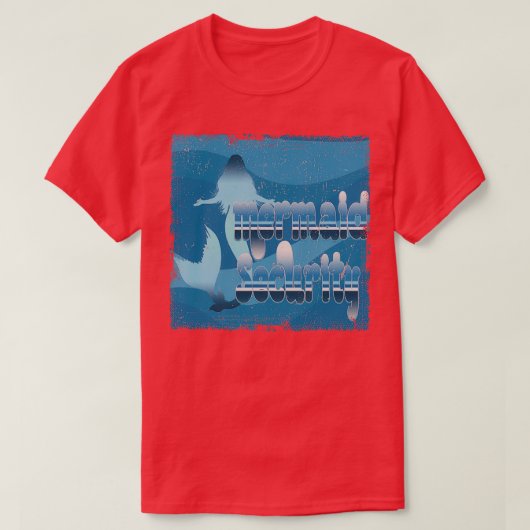 Mermaid Security Retro blue T-shirt (Design voorkant)