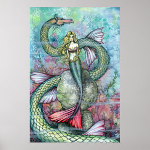 Mermaid Serpent Poster Afdrukken Molly Harrison