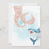 Mermaid Shark Verjaardag Uitnodiging gezamenlijke (Achterkant)