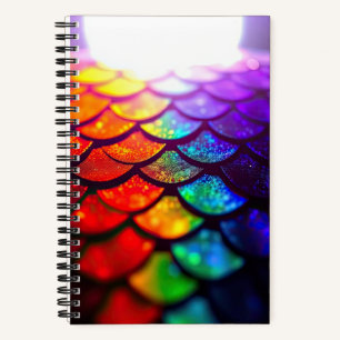 Mermaid Shimmer Iridescent Scales Rainbow Dragon Notitieboek