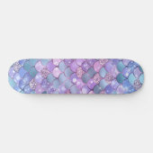 Mermaid Shimmery Satin Scales Motif Skateboard (Horz)