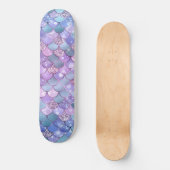 Mermaid Shimmery Satin Scales Motif Skateboard (Recto)