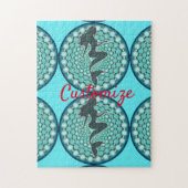 Mermaid Silhouette in Bubbles Thunder_Cove Jigzaag Legpuzzel (Verticaal)
