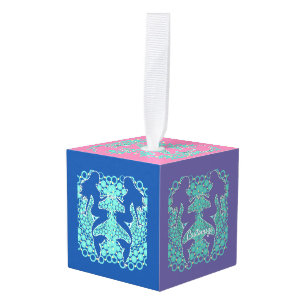 Mermaid Silhouette in Bubbles Thunder_Cove Kubus Ornament