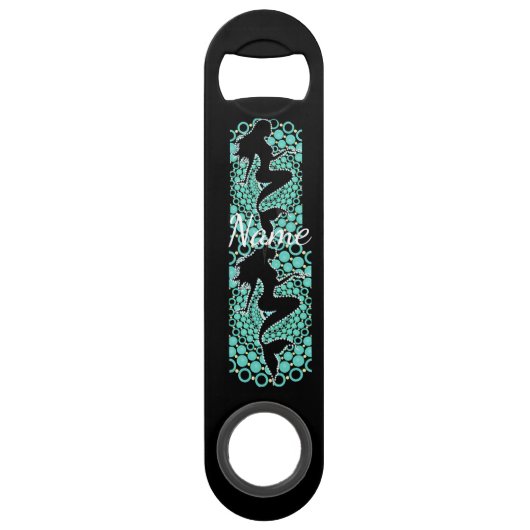 Mermaid Silhouette in Bubbles Thunder_Cove Speed Flessenopener (Voorkant)