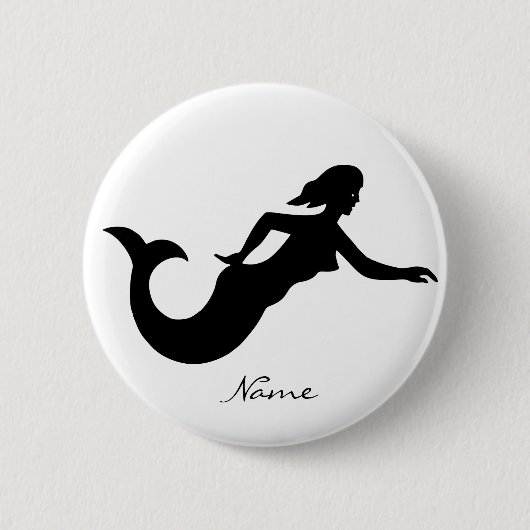 Mermaid Silhouette Thunder_Cove Ronde Button 5,7 Cm (Voorkant)