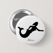 Mermaid Silhouette Thunder_Cove Ronde Button 5,7 Cm (Voorkant /achterkant)