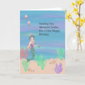 Mermaid sourit Carte d'anniversaire pour enfant (Fleur jaune)