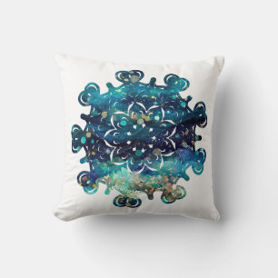 Mermaid Sparkle Hearts Mandala Kussen