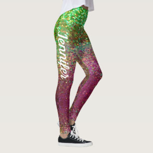 Mermaid Sparkle schaalt roze groene jogging NAME Leggings