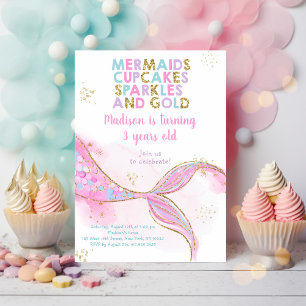 Mermaid Sparkles Gold Dag Kaart