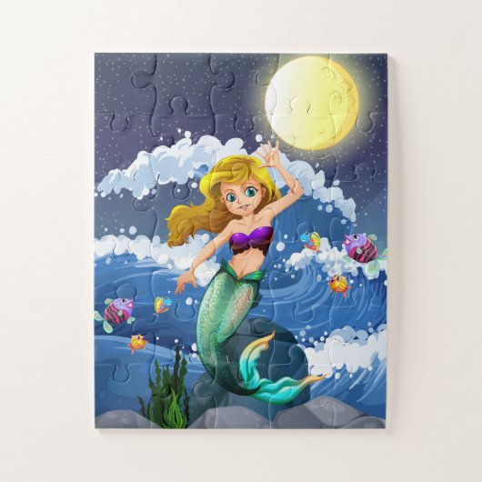 Mermaid spelpuzzel legpuzzel (Verticaal)
