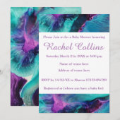 Mermaid Splash Abstract Baby shower Kaart (Voorkant / Achterkant)