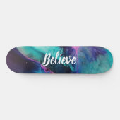 Mermaid Splash Abstrait Believe Skateboard (Horz)
