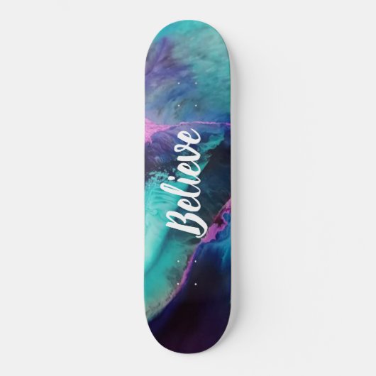 Mermaid Splash Abstrait Believe Skateboard (Recto)