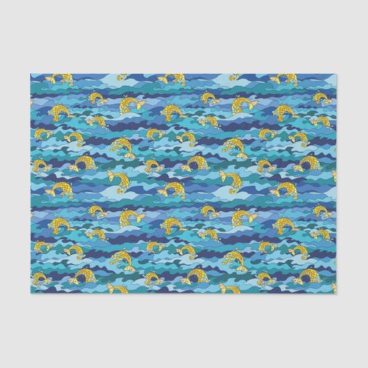 Mermaid Splash Seamless Patroon Tissuepapier (Voorkant)